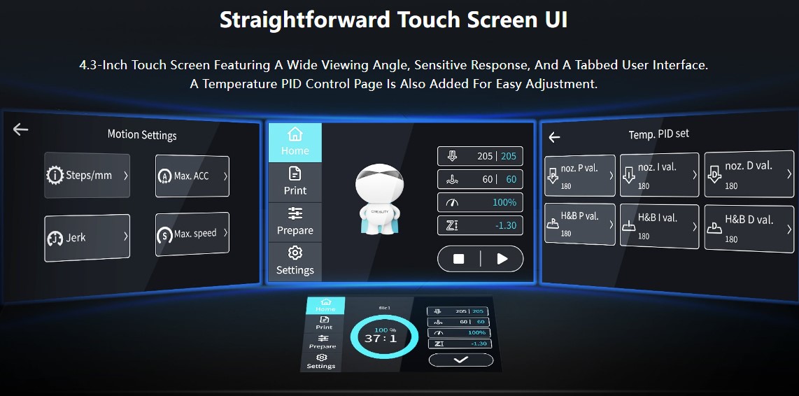 creality ender 5 s1 3d printer touchscreen dragoncut