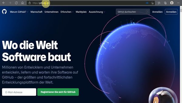 Die Website von GitHub mit Informationen über GBRL