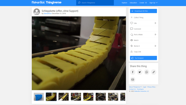 Beispielkette auf Thingiverse